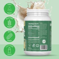 PEScience Select Vegan Vanilla Indulgence label highlighting gluten-free and dairy-free attributes
