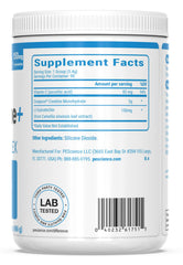PEScience TruCreatine+ unflavored powder blends with beverages.
