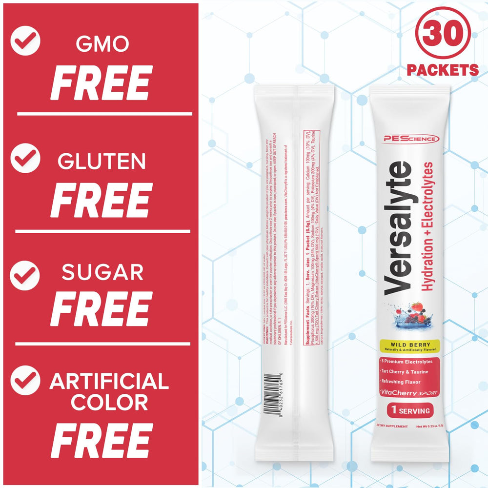 PEScience Versalyte guava pineapple dissolving in water for refreshing hydration.