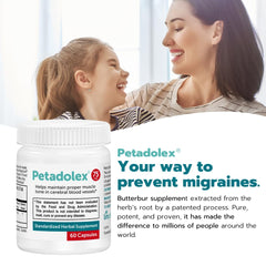 Petadolex packaging highlighting German quality and safety standards.