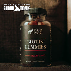 Pete and Pedro Biotin Gummies non-GMO, gelatin-free, vegetarian-friendly ingredients.