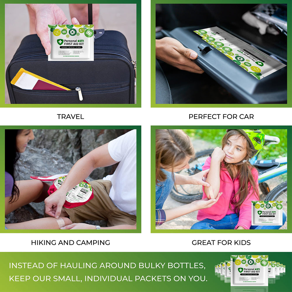 pH Advantage compact mini first aid kit in bag open for travel