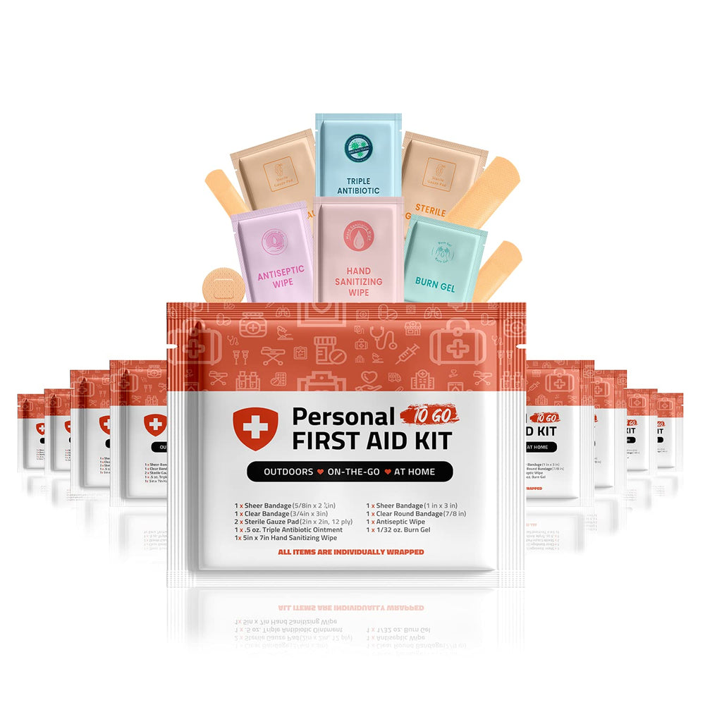 The pH Advantage 10-pack orange personal first aid kit front view shows compact travel-ready design