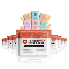 The pH Advantage 10-pack orange personal first aid kit front view shows compact travel-ready design