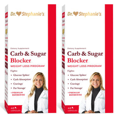 Pharmaganics Dr. Stephanie's Carb Blocker bottle ready for mealtime use