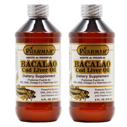 Pharmark cod liver oil 8 oz bottle front: convenient daily supplement option