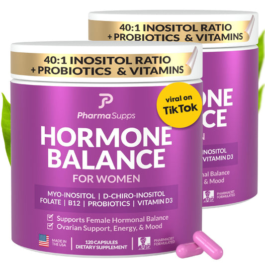 PharmaSupps Hormone Balance bottle front for daily hormonal support.