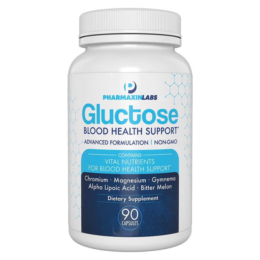Pharmaxin Gluctose bottle front showing daily blood health support formula