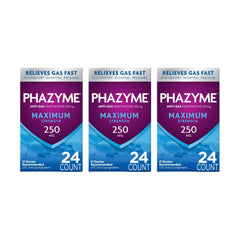 Phazyme Maximum Strength bottle front view for fast gas relief.
