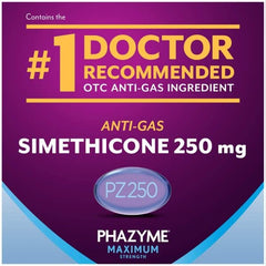 Phazyme three-boxes packaging indicating multiple-dose value for ongoing comfort.