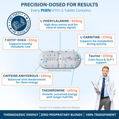 PhenAprin daily diet capsules arranged for easy daily dosing and consistency