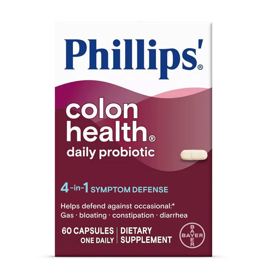 Phillips' Colon Health daily probiotic bottle for everyday digestive support