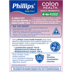 Phillips' Colon Health capsules on a neutral surface for convenient daily wellness.