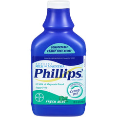 Phillips' Milk of Magnesia Fresh Mint bottle front view for gentle relief