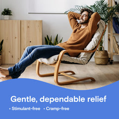 Phillips' Stool Softener Liquid Gels packaging enables quick access to non-stimulant relief.