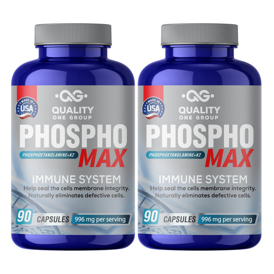 Phosphomax bottle label closeup showing quality and potency.