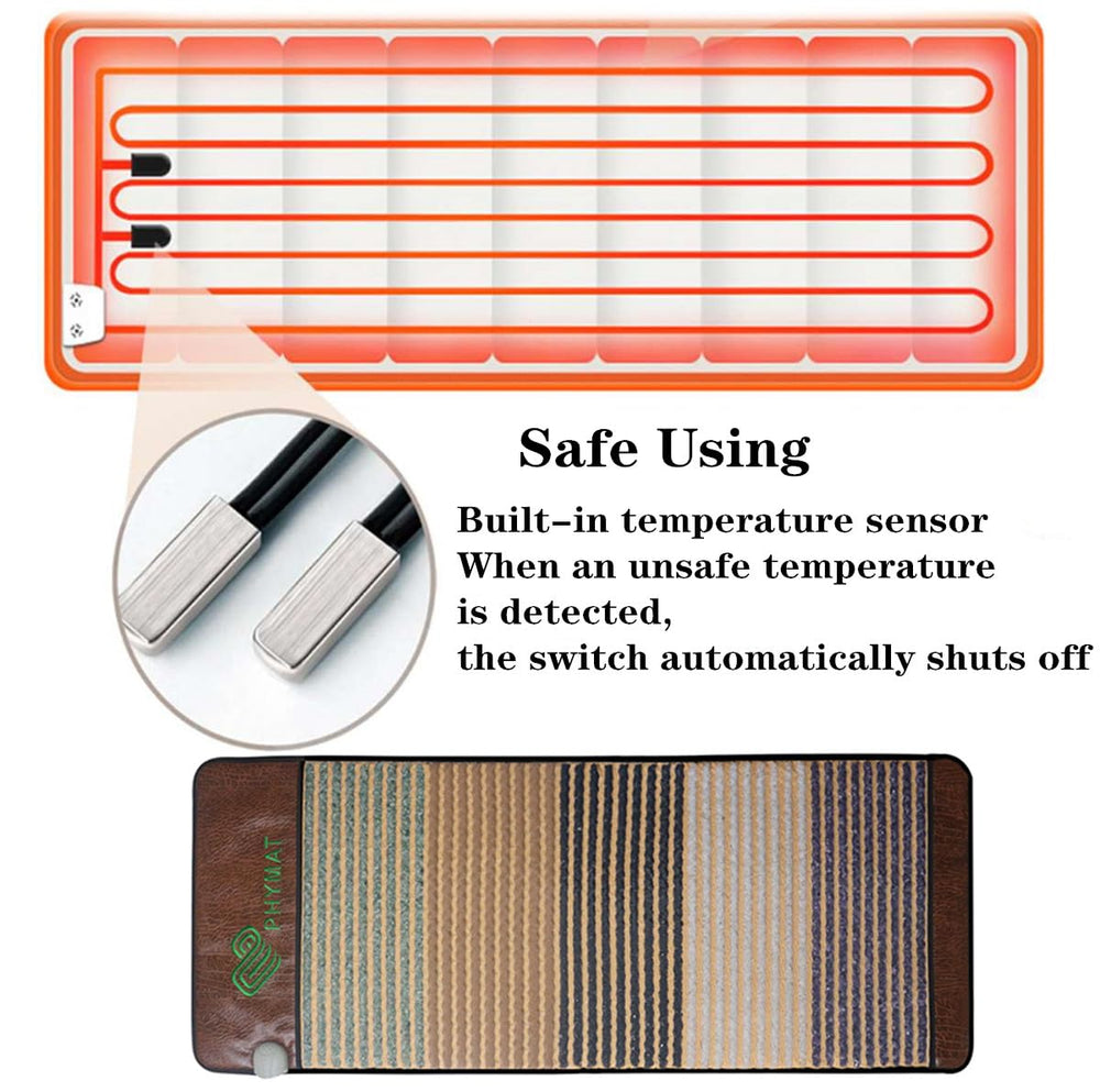 PHYMAT infrared pad demonstrates deep heat penetration for sore areas.