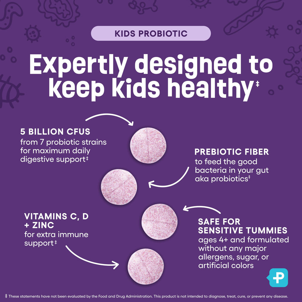 Physician's CHOICE Kids probiotic chewable tablet handed to a child for daily use