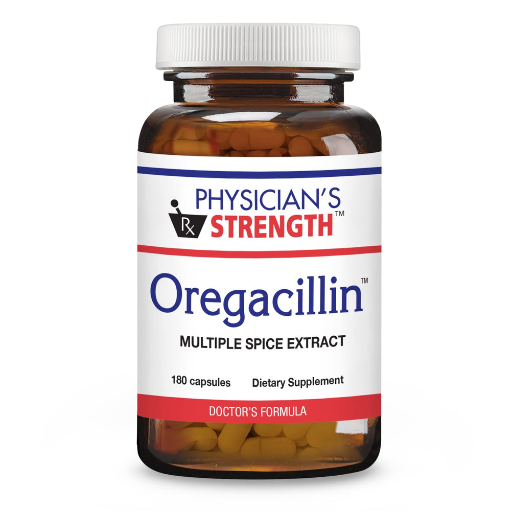 Physician's Strength Oregacillin capsules in bottle for daily respiratory support