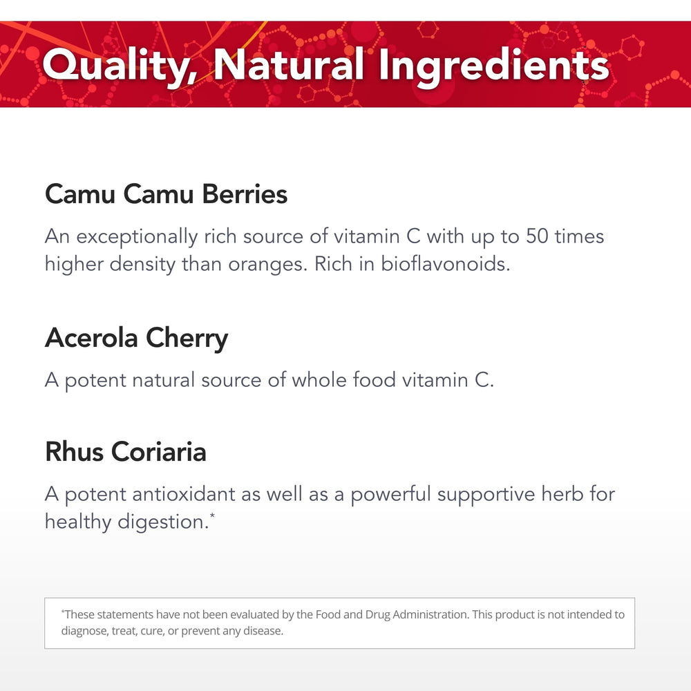 Power-C acerola cherry fruit powder close-up highlighting natural flavor