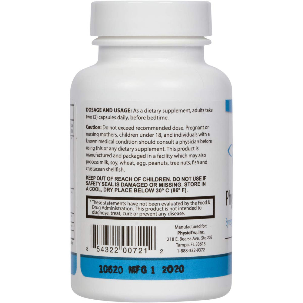 PhysioTru Physio Flora capsules show probiotic and prebiotic blend for digestion.
