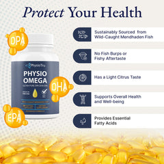 Label emphasizes EPA DHA and DPA content for balanced omega nutrition.