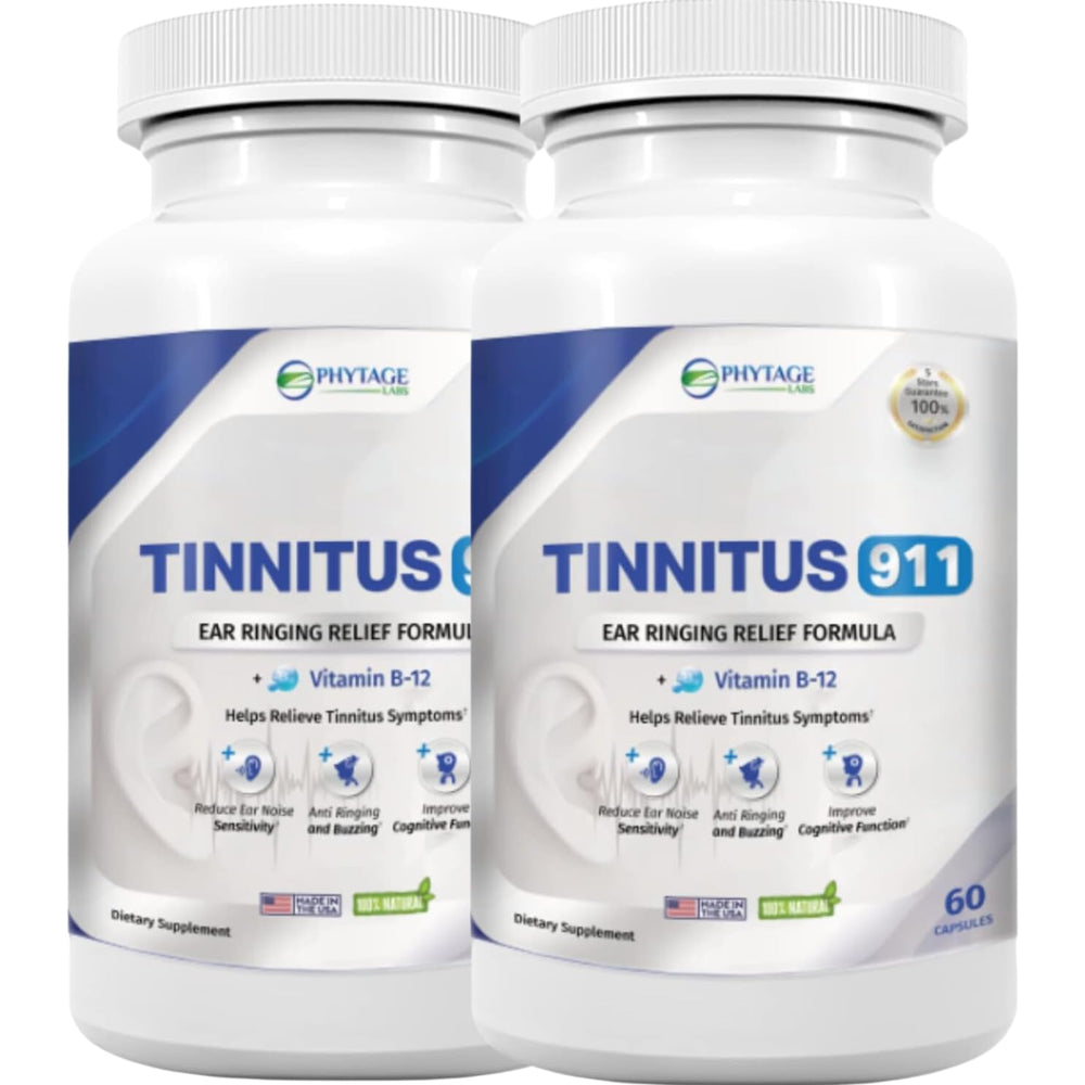 Phytage Labs Tinnitus 911 bottle front view, a natural daily support option