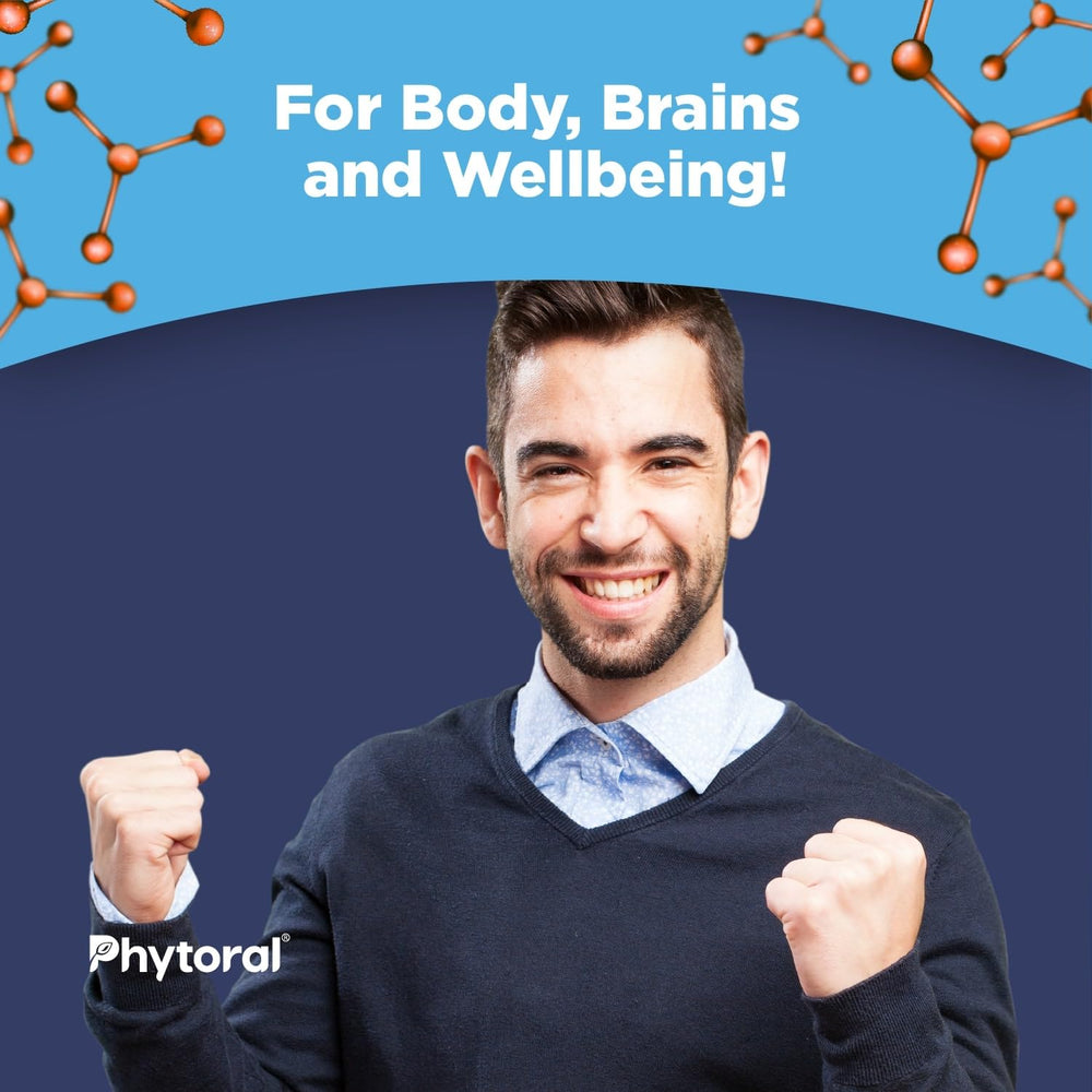 Capsules poured from Phytoral bottle for easy daily use.