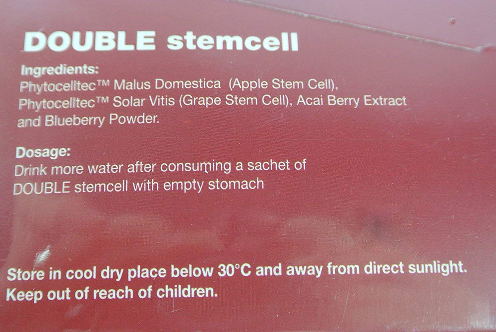 Phytoscience PhytoCellTec Apple Grape ingredients layout highlighting natural stem cell blend for skin nourishment
