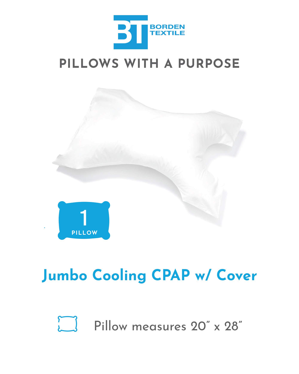 Pillows with a Purpose CPAP pillow center dimple supports neck alignment for sleepers