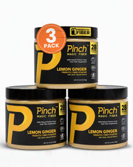 Pinch Magic Fiber lemon-ginger 3-pack box for easy daily digestive support.