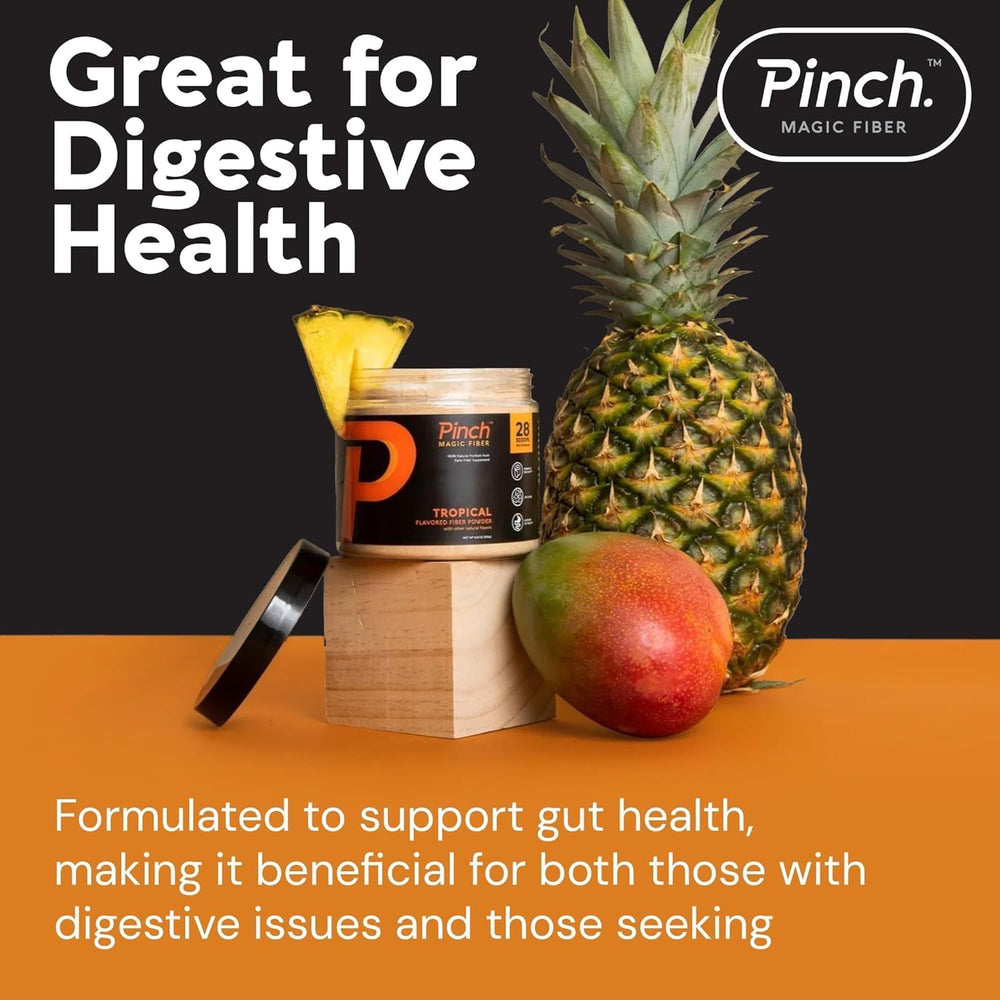 Pinch Magic Fiber Tropical 2-Pack lifestyle with glass of water