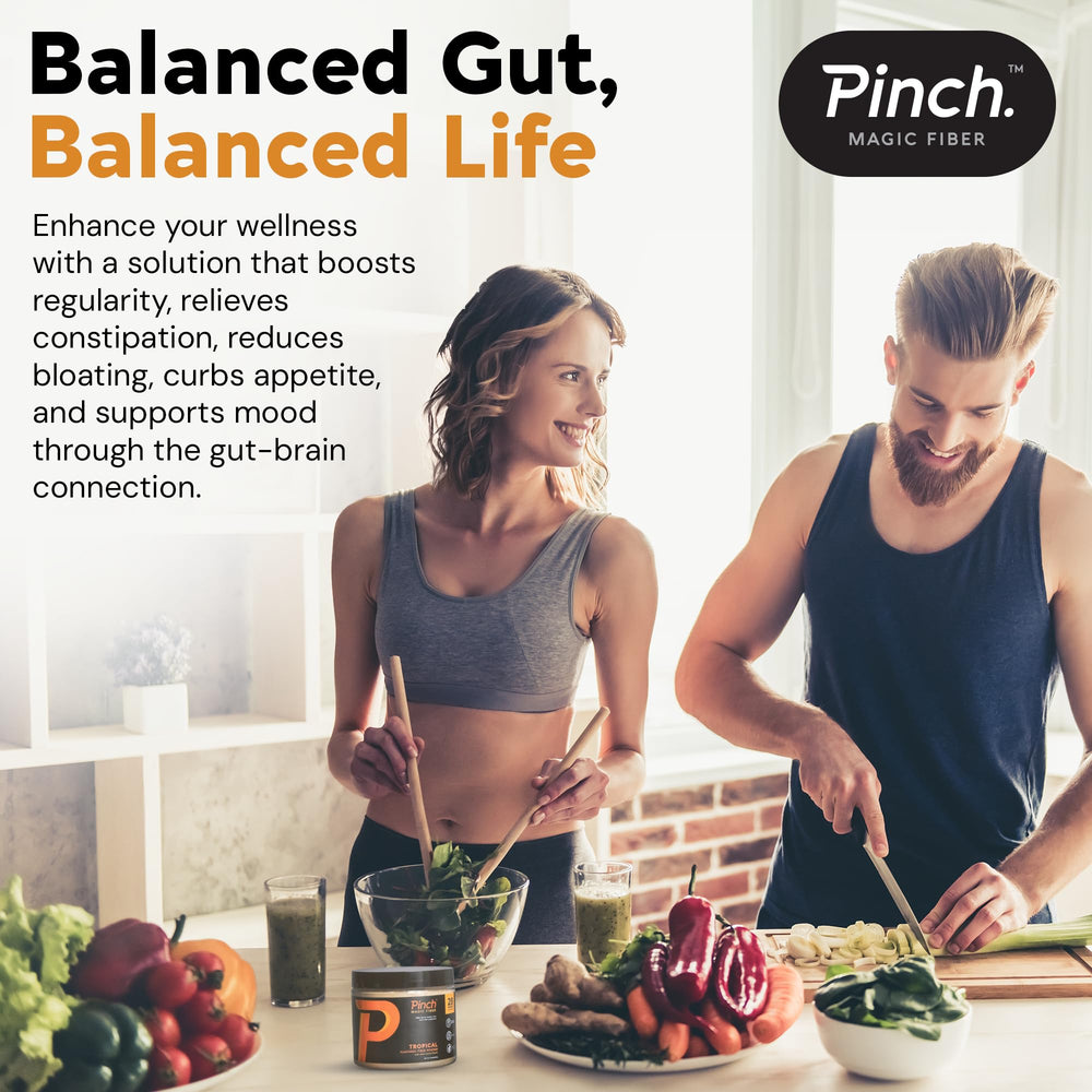 Pinch Magic Sugar Free Fiber Powder USA-made packaging with GMP certification badge