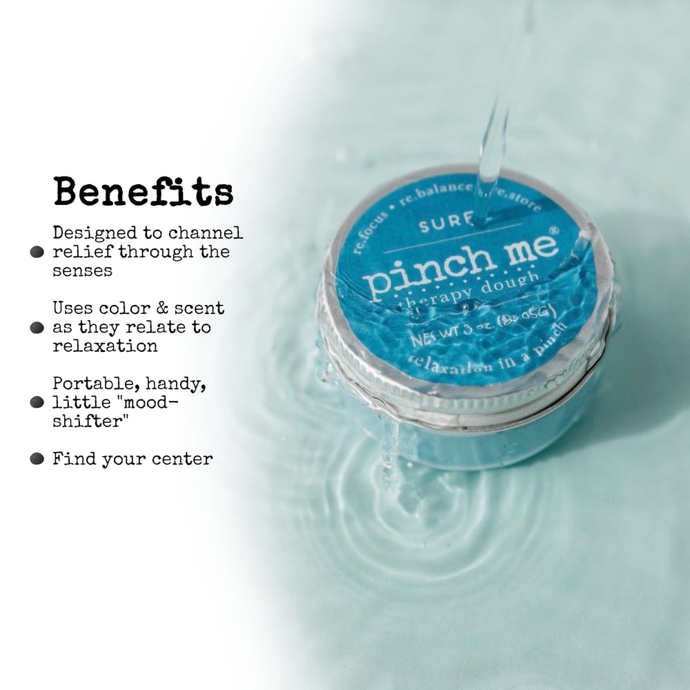 Pinch Me Therapy Dough aroma release shown with hand, mood-enhancing potential.