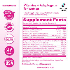 Pink Stork Cortisol Saffron panel highlighting mood-supporting blend.