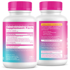 Pink Stork Fertility Probiotics bottle promoting women's gut health and balance