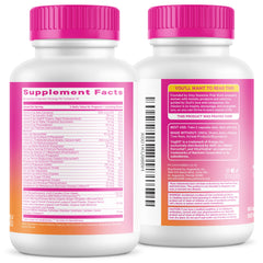 Pink Stork Premium Prenatal label close-up highlighting vegan and third-party tested.