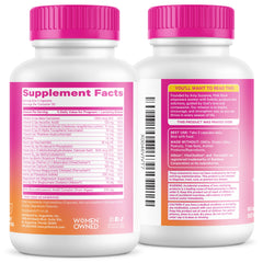 Pink Stork Total Prenatal bottle next to a pregnancy guide