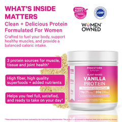 Pink Stork Vanilla Protein Shake Glass for easy post-workout recovery