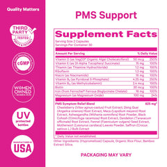 Vitex herb in Pink Stork PMS bottle for natural balance.