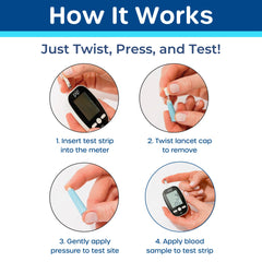Pip no-coding requirement for quick, hassle-free glucose testing.
