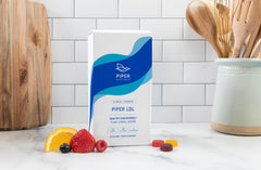 Piper Biosciences LDL Gummies packaging highlights plant sterol ingredients.