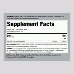 Piping Rock B12 1000 mcg sublingual tablets deliver potent daily support