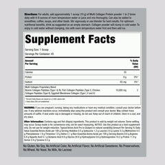 Piping Rock collagen powder poured into a smoothie for quick protein boost.