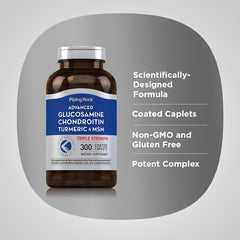 Piping Rock Glucosamine Chondroitin MSM Turmeric bottle on kitchen counter for daily routine.