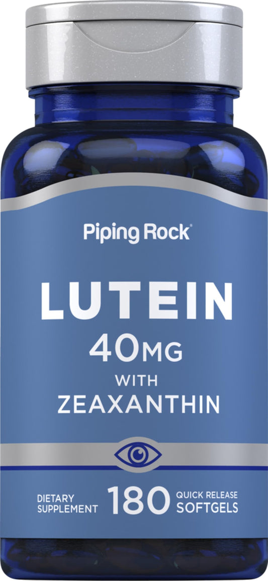 Piping Rock lutein-zeaxanthin bottle for daily eye support.