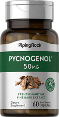 Piping Rock Pycnogenol bottle front with 60 capsules and trusted ingredients.