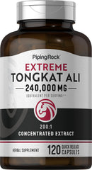 Piping Rock Tongkat Ali capsules bottle front view for daily wellness potential