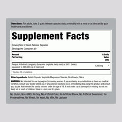 Piping Rock Tongkat Ali capsules close-up highlighting easy-to-swallow capsules