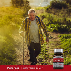 Piping Rock Vitamin K2 MK7 softgels packaging front showcases product details.